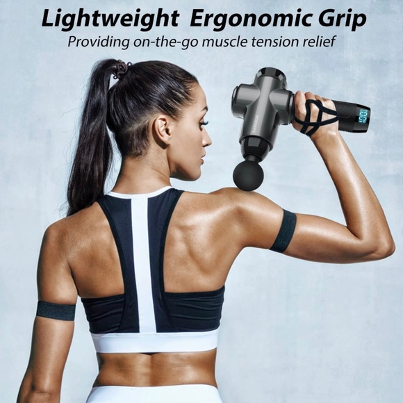 New - Darkiron Gray Deep Tissue Percussion Massage Gun with 15 Massage Heads - Picture 9 of 12